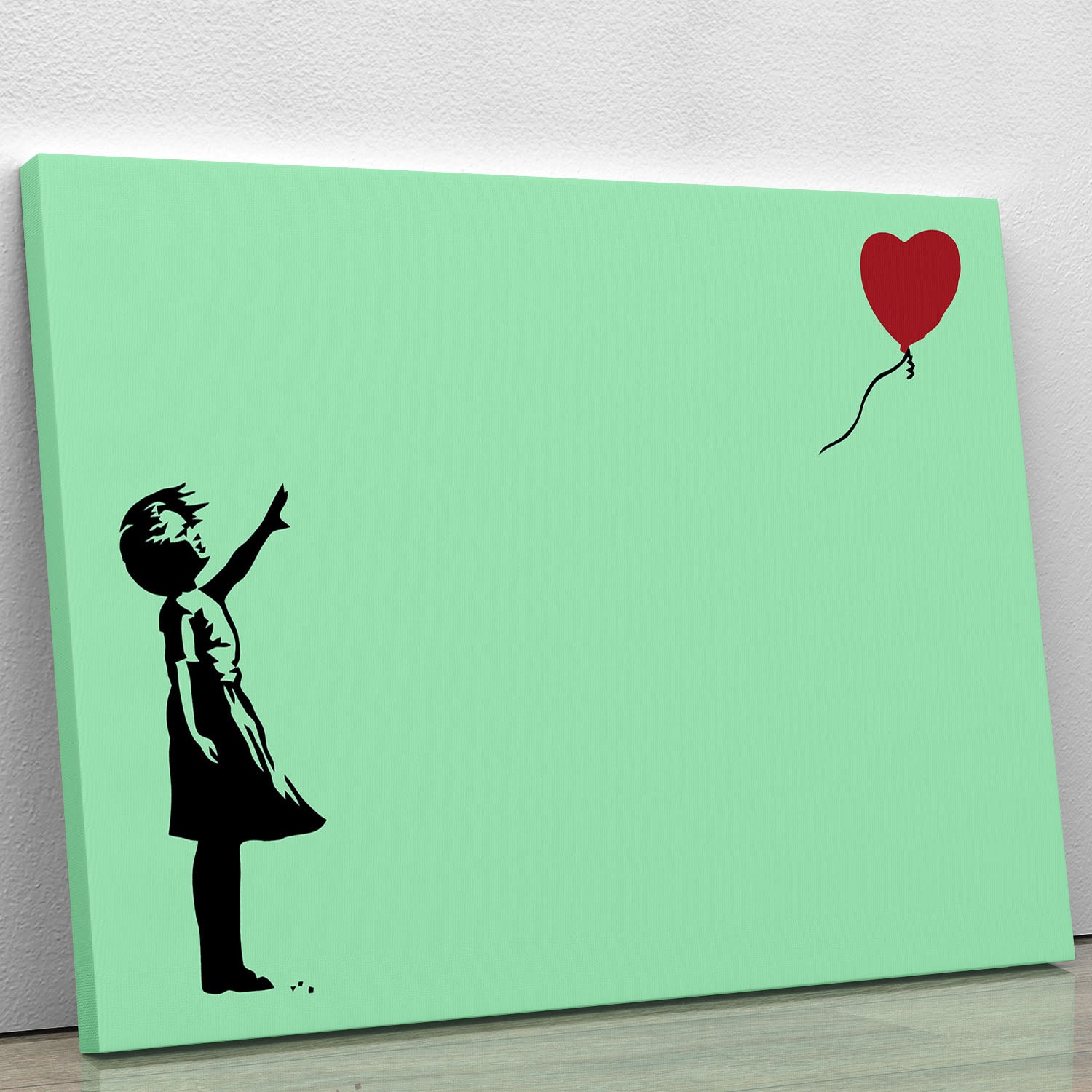 Banksy Balloon Heart Girl Green Canvas Print or Poster - Canvas Art Rocks - 1