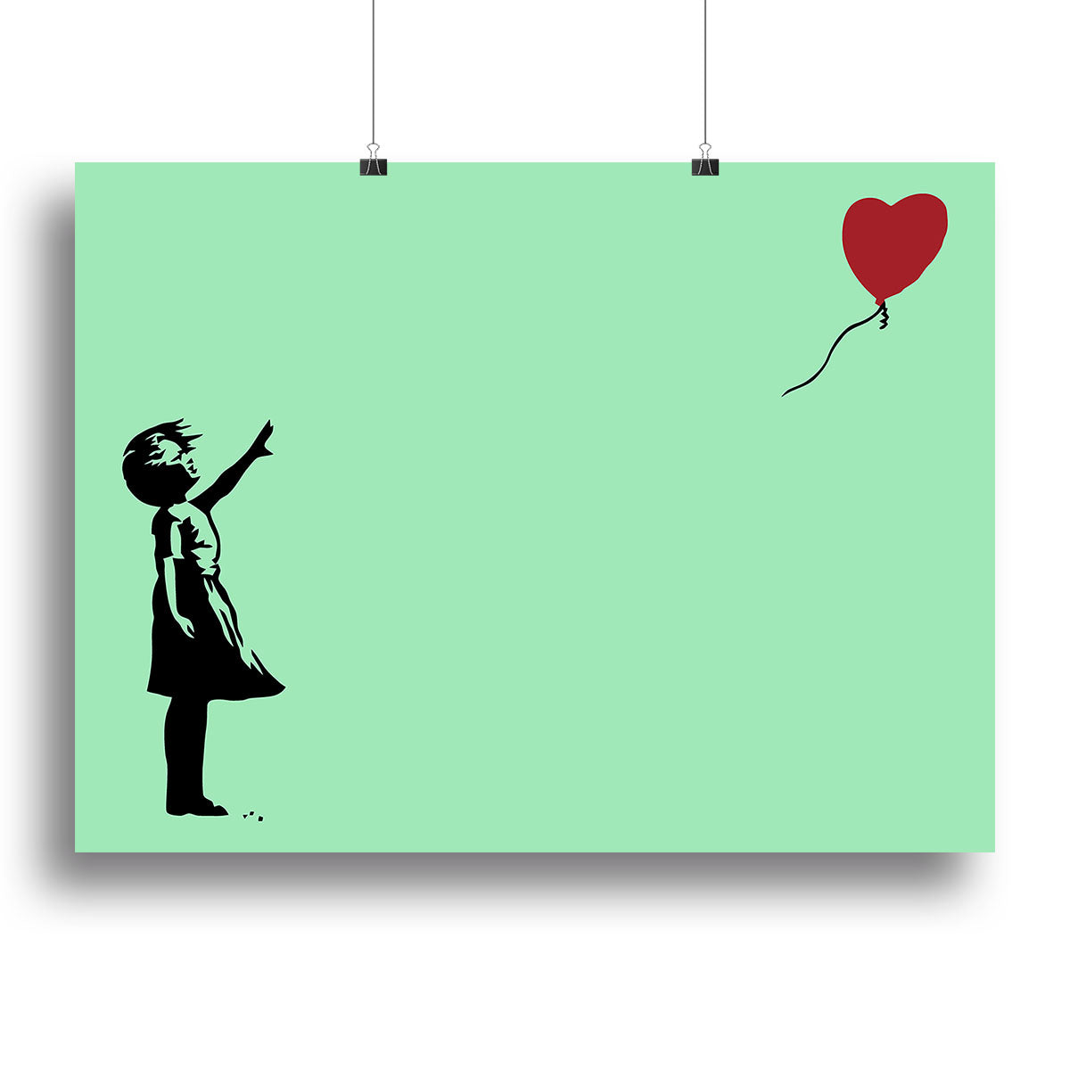 Banksy Balloon Heart Girl Green Canvas Print or Poster - Canvas Art Rocks - 2