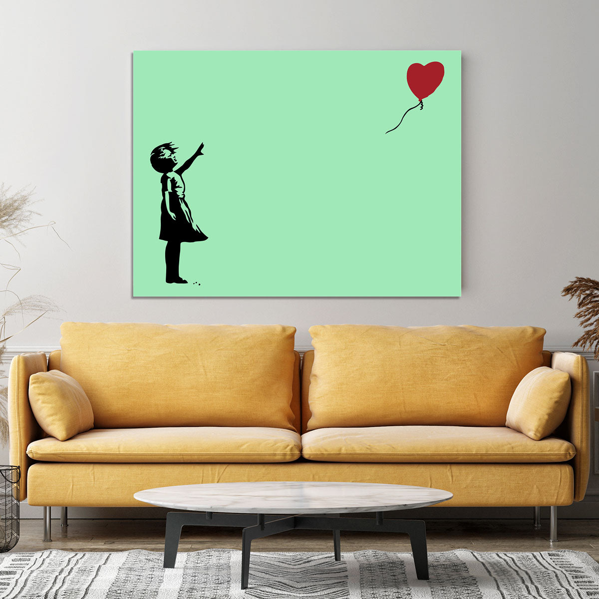 Banksy Balloon Heart Girl Green Canvas Print or Poster - Canvas Art Rocks - 4