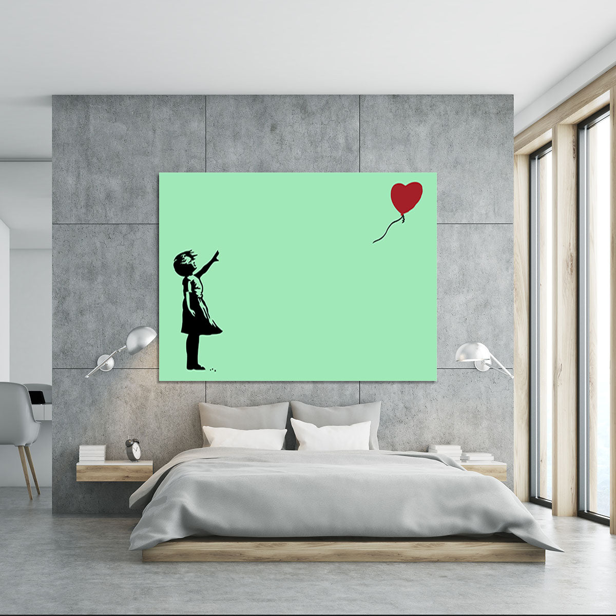 Banksy Balloon Heart Girl Green Canvas Print or Poster - Canvas Art Rocks - 5