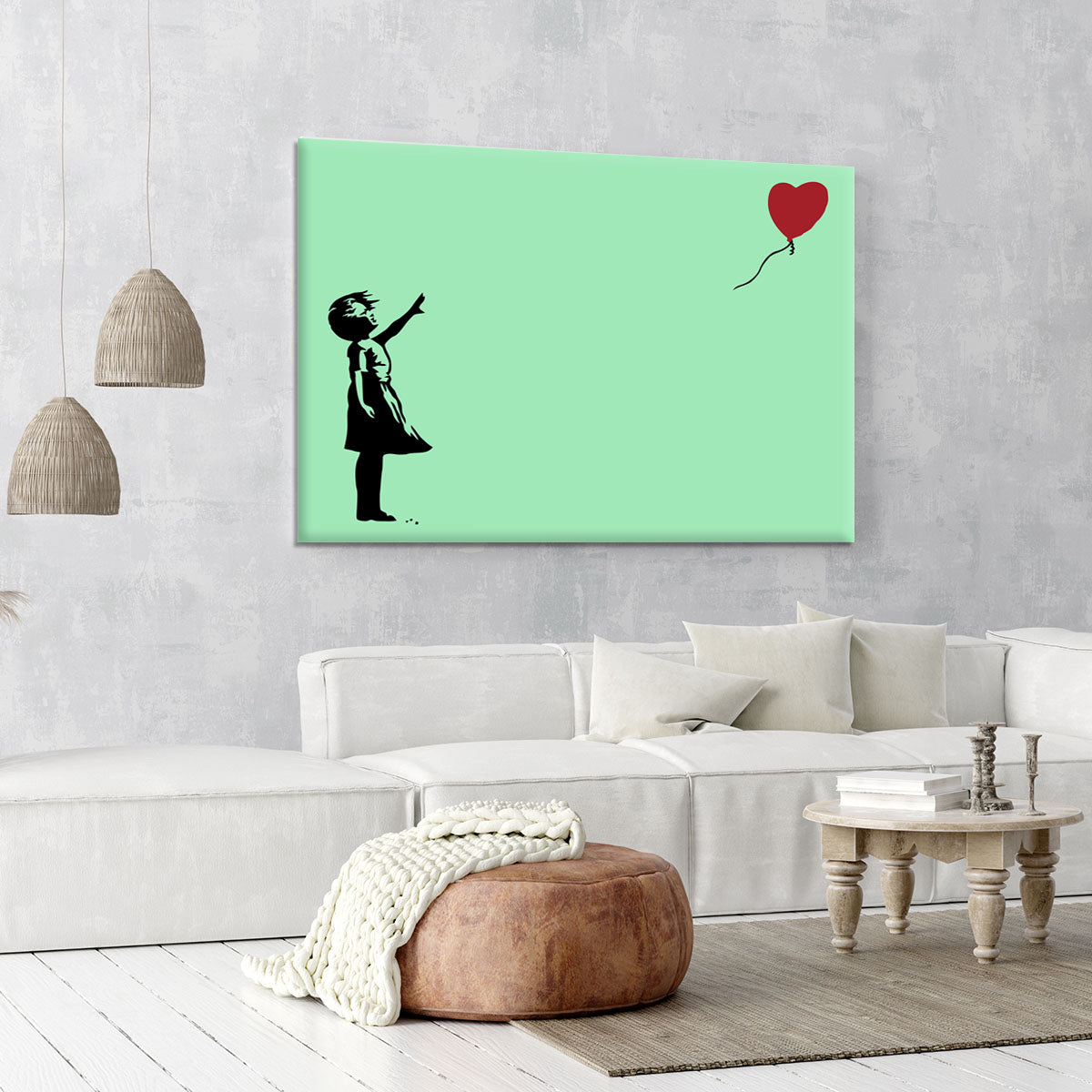 Banksy Balloon Heart Girl Green Canvas Print or Poster - Canvas Art Rocks - 6