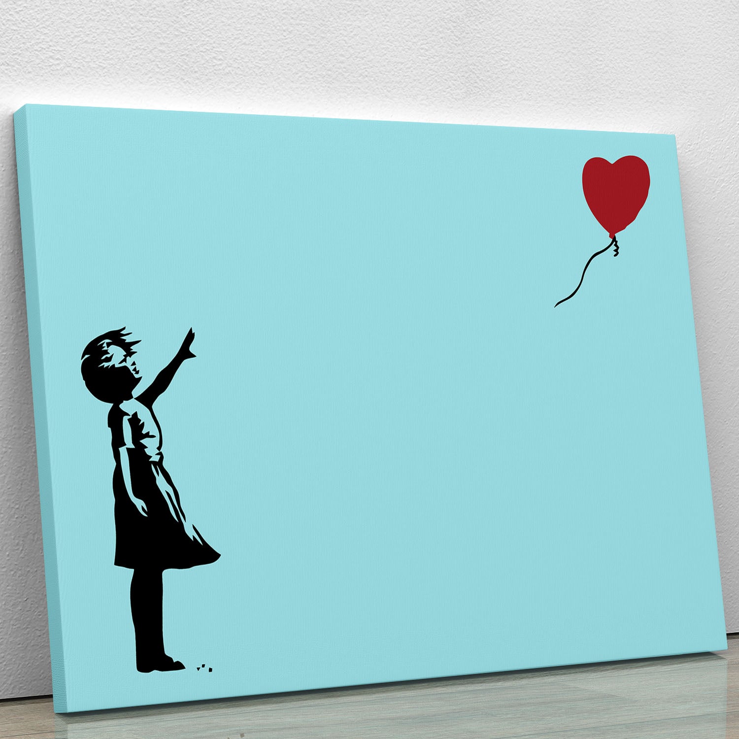 Banksy Balloon Heart Girl Light Blue Canvas Print or Poster - Canvas Art Rocks - 1