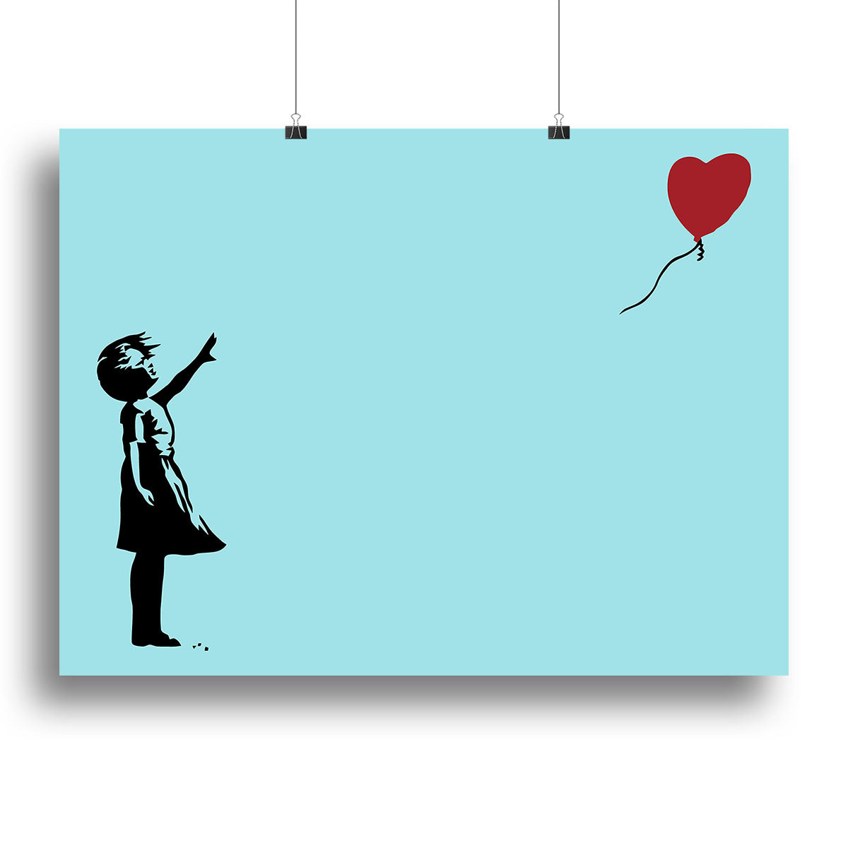 Banksy Balloon Heart Girl Light Blue Canvas Print or Poster - Canvas Art Rocks - 2