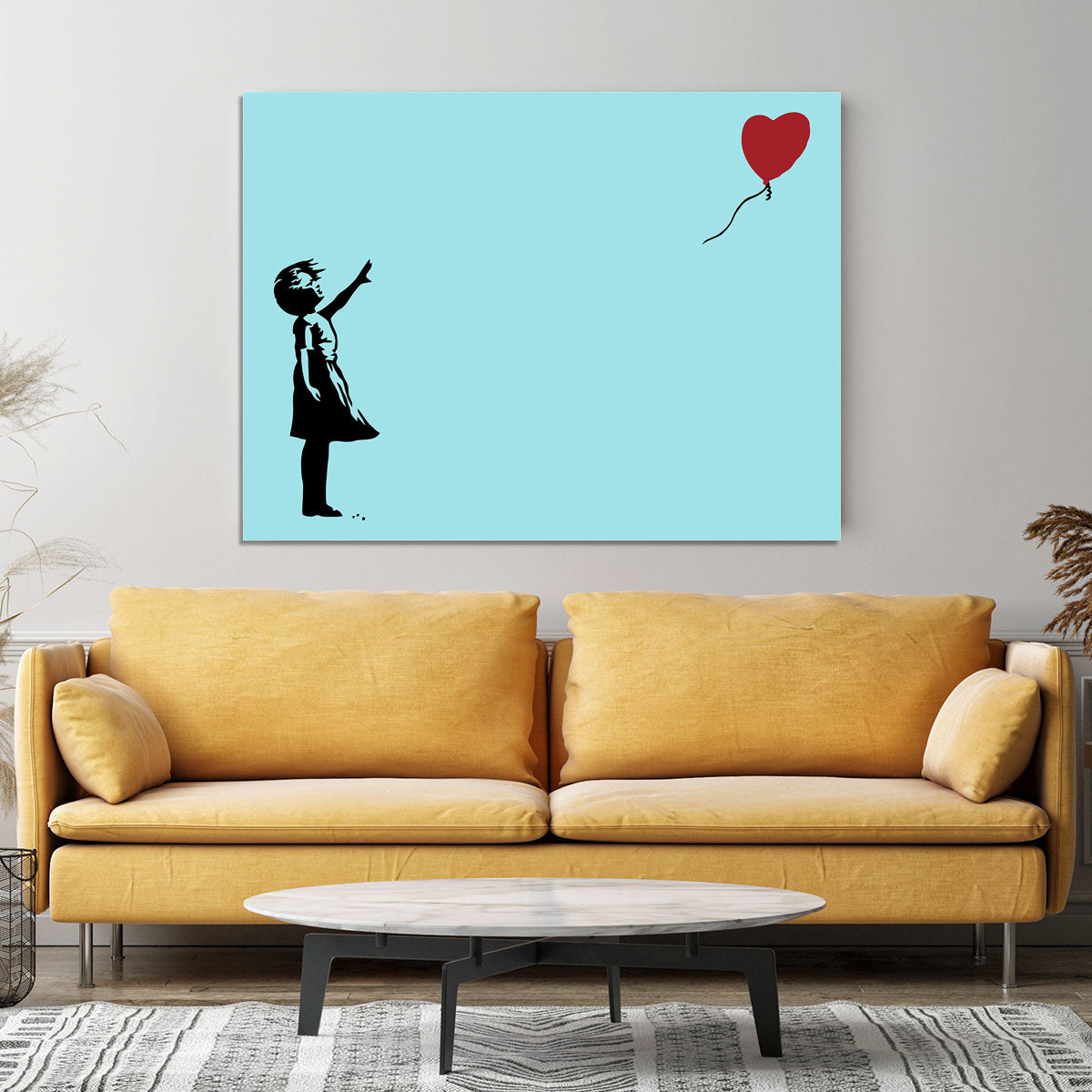 Banksy Balloon Heart Girl Light Blue Canvas Print or Poster - Canvas Art Rocks - 4