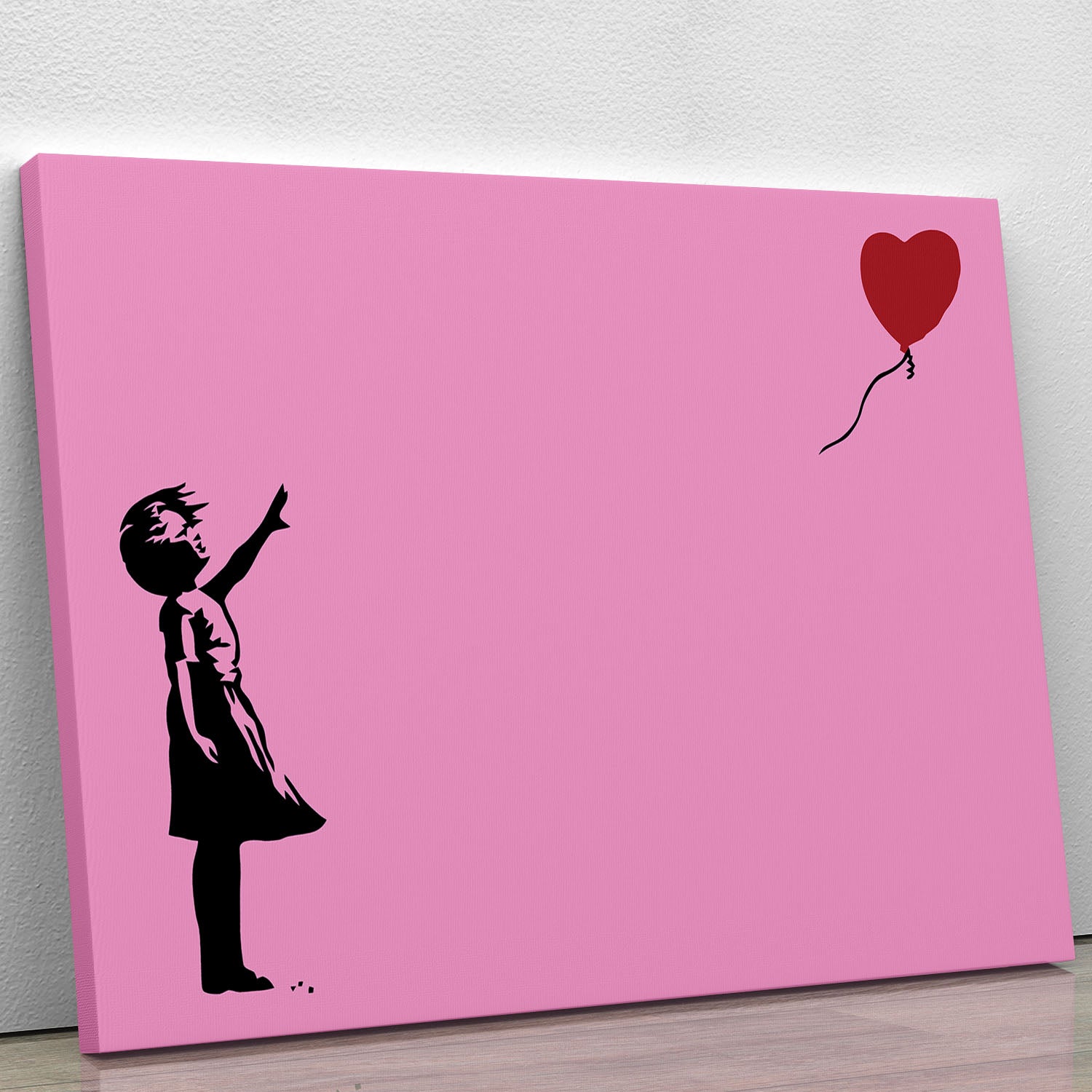 Banksy Balloon Heart Girl Pink Canvas Print or Poster - Canvas Art Rocks - 1