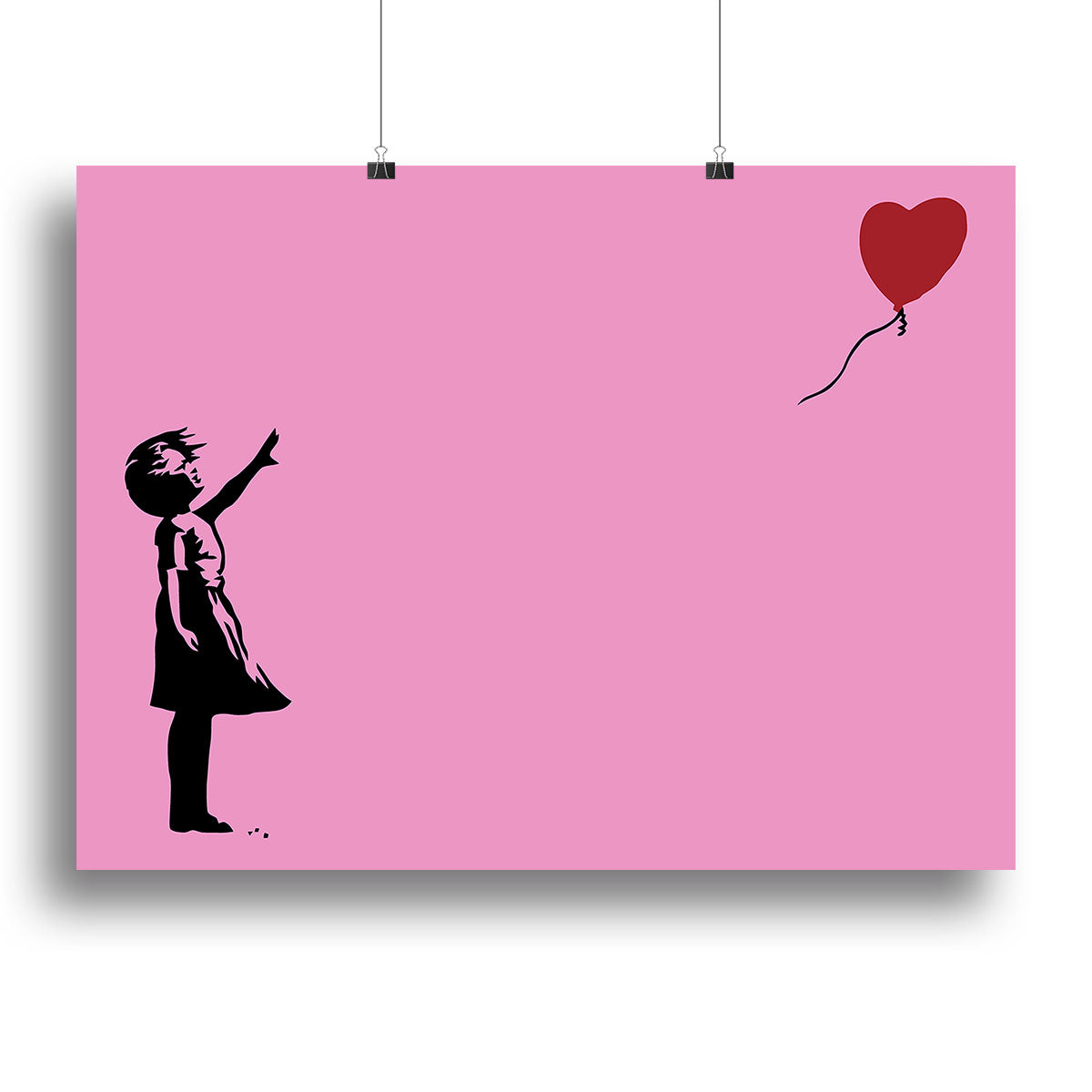 Banksy Balloon Heart Girl Pink Canvas Print or Poster - Canvas Art Rocks - 2