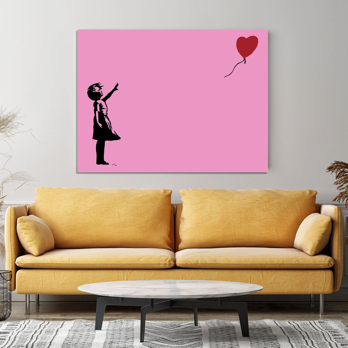 Banksy Balloon Heart Girl Pink Canvas Print or Poster - Canvas Art Rocks - 4