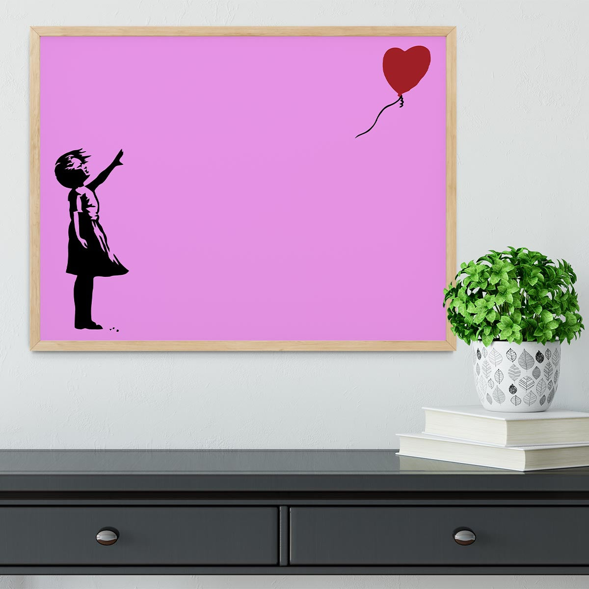 Banksy Balloon Heart Girl Purple Framed Print - Canvas Art Rocks - 4