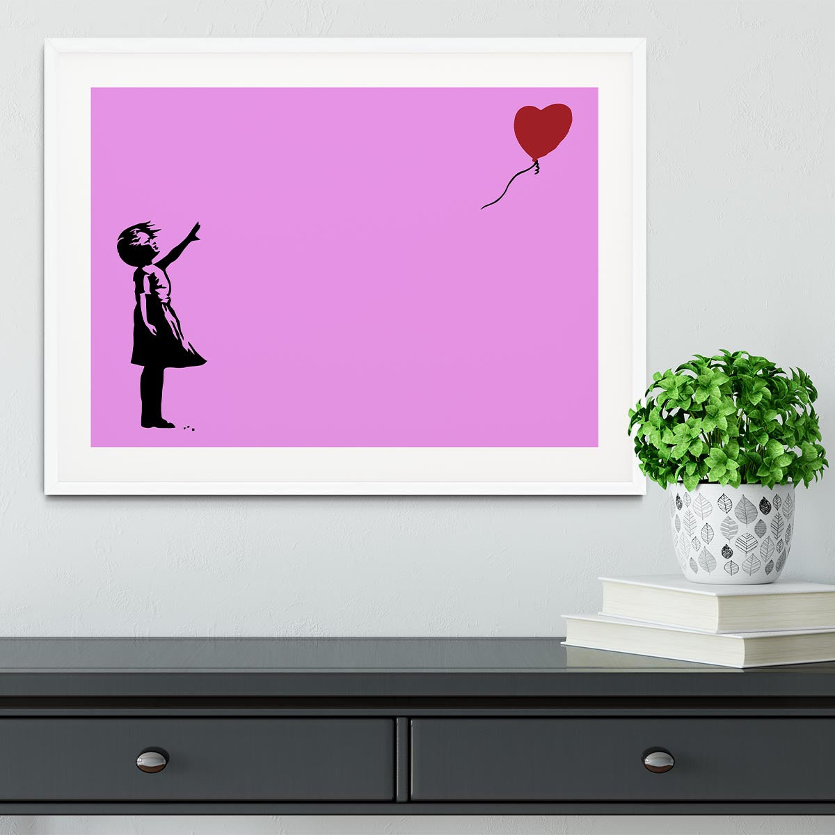 Banksy Balloon Heart Girl Purple Framed Print - Canvas Art Rocks - 5
