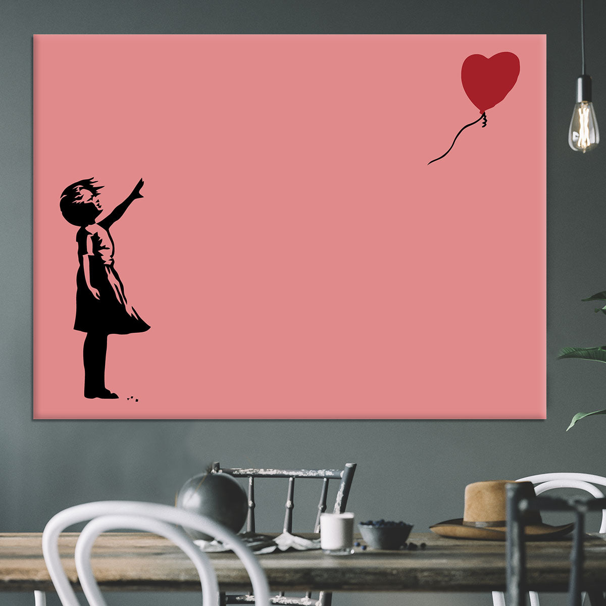 Banksy Balloon Heart Girl Red Canvas Print or Poster - Canvas Art Rocks - 3