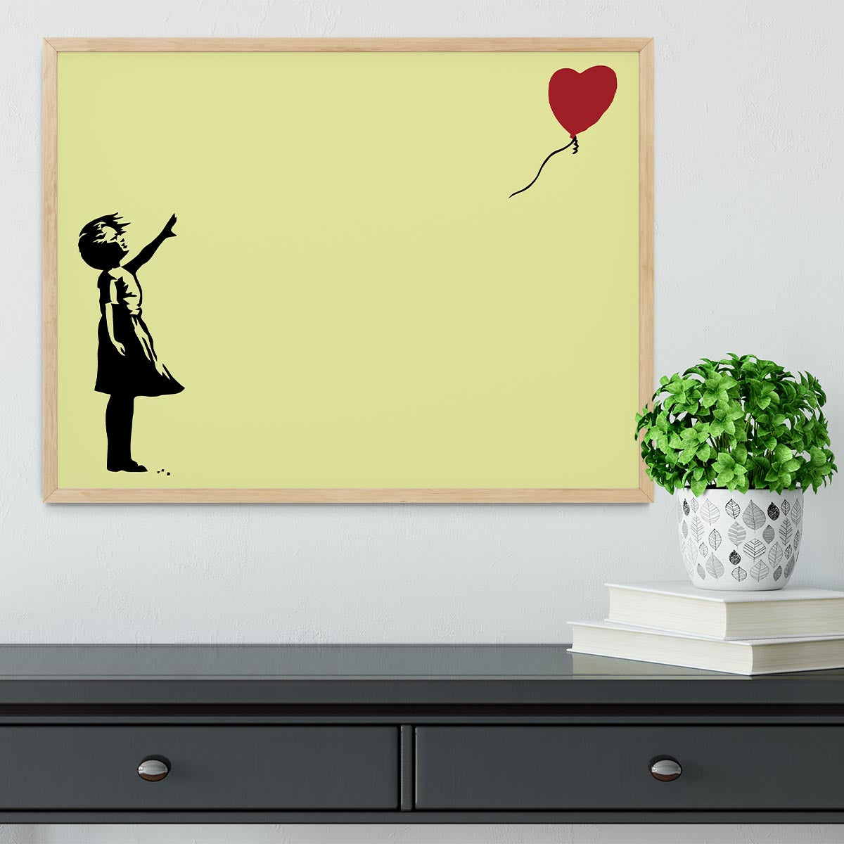 Banksy Balloon Heart Girl Yellow Framed Print - Canvas Art Rocks - 4