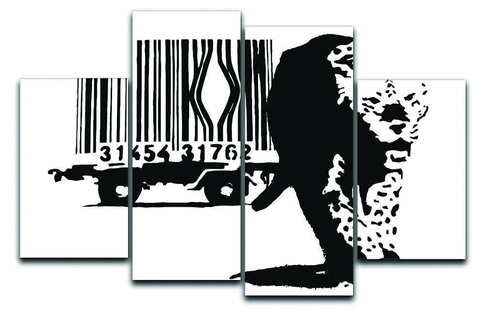 Banksy Barcode Leopard 4 Split Panel Canvas  - Canvas Art Rocks - 1