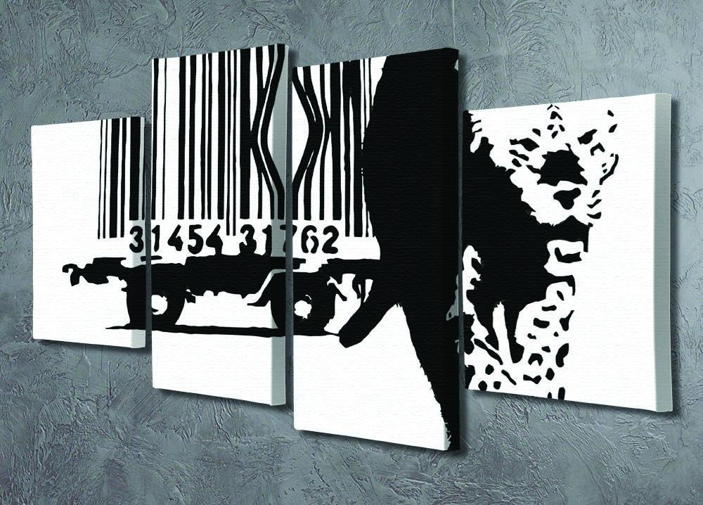 Banksy Barcode Leopard 4 Split Panel Canvas - Canvas Art Rocks - 2