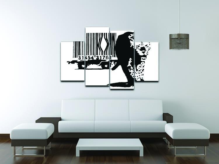 Banksy Barcode Leopard 4 Split Panel Canvas - Canvas Art Rocks - 3