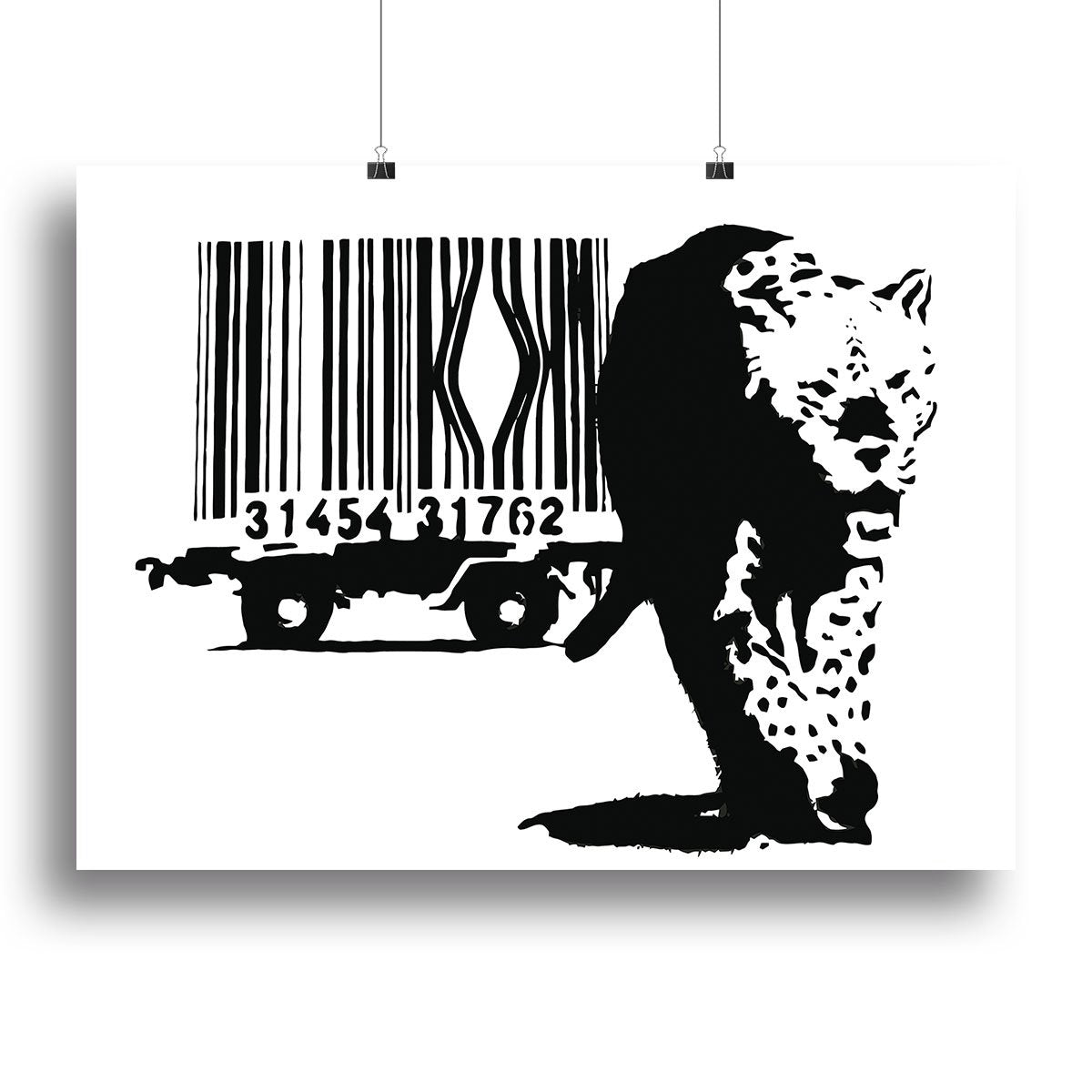 Banksy Barcode Leopard Canvas Print or Poster