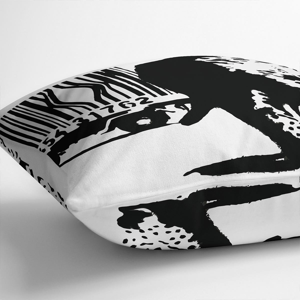 Banksy Barcode Leopard Cushion