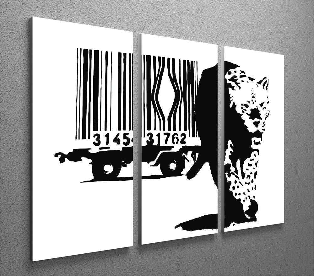 Banksy Barcode Leopard 3 Split Canvas Print - Canvas Art Rocks