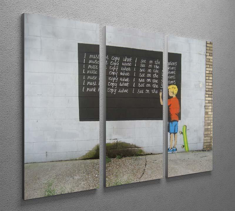 Banksy Bart Simpson 3 Split Panel Canvas Print - Canvas Art Rocks - 2
