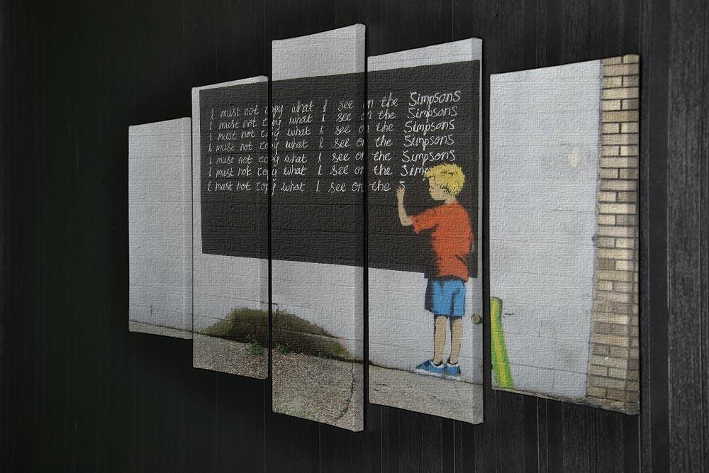 Banksy Bart Simpson 5 Split Panel Canvas - Canvas Art Rocks - 2