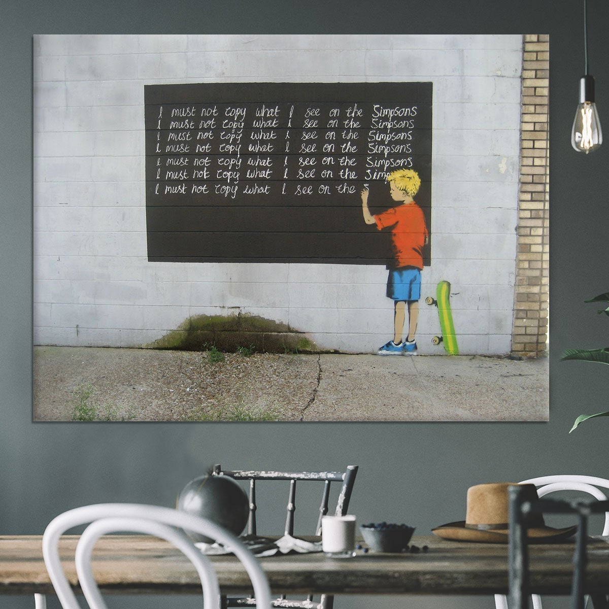 Banksy Bart Simpson Canvas Print or Poster