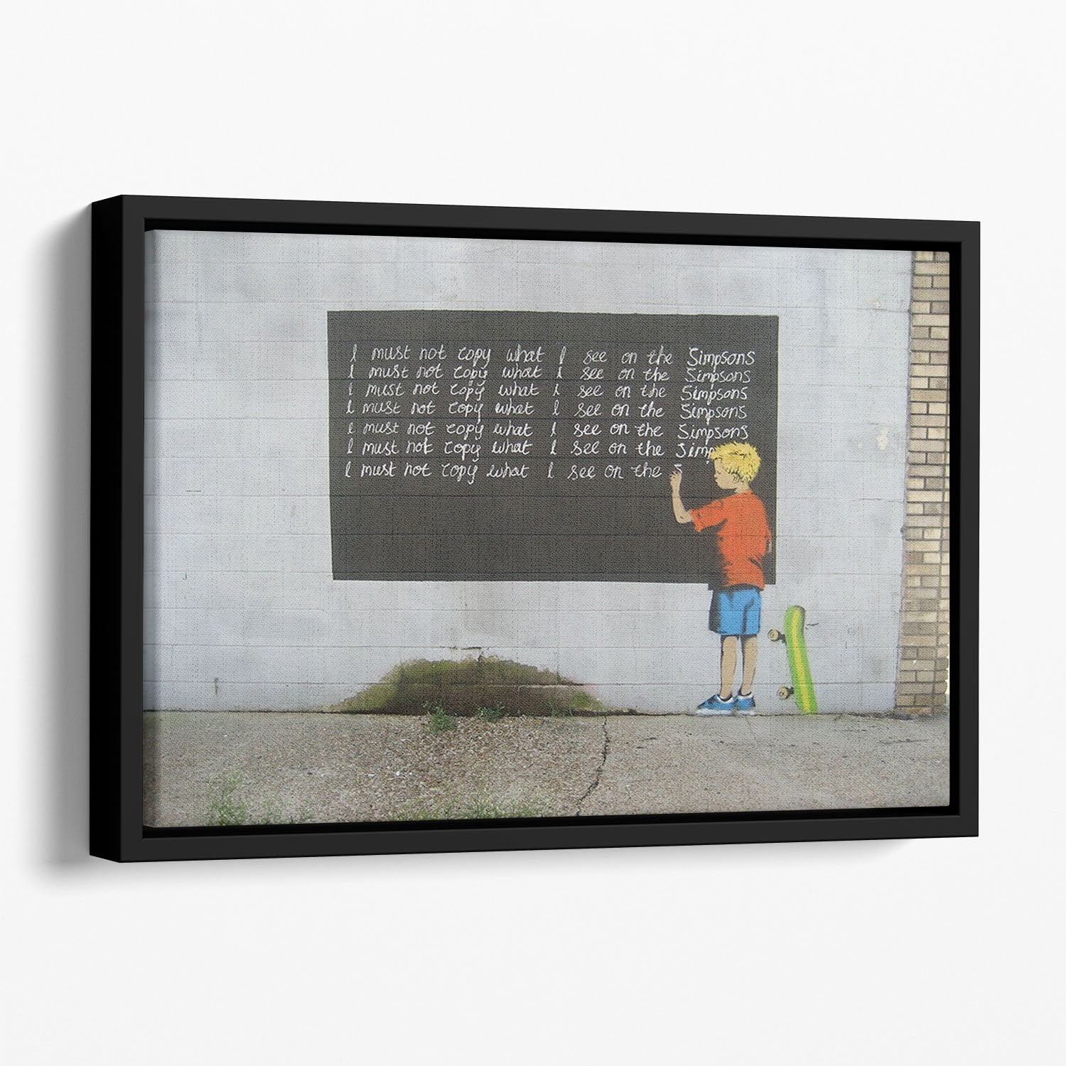 Banksy Bart Simpson Floating Framed Canvas