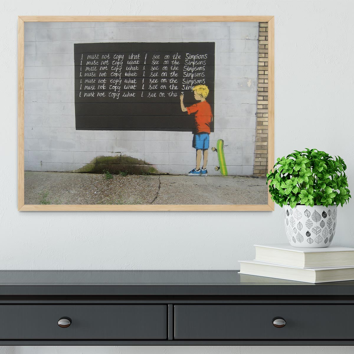 Banksy Bart Simpson Framed Print - Canvas Art Rocks - 4