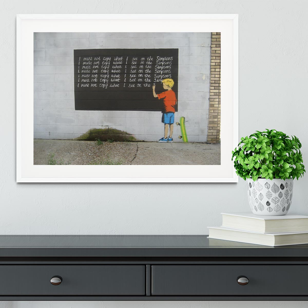 Banksy Bart Simpson Framed Print - Canvas Art Rocks - 5