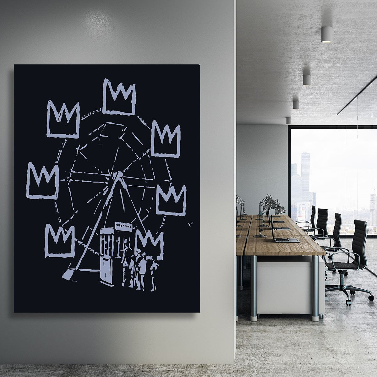 Banksy Basquiat Ferris Wheel Canvas Print or Poster