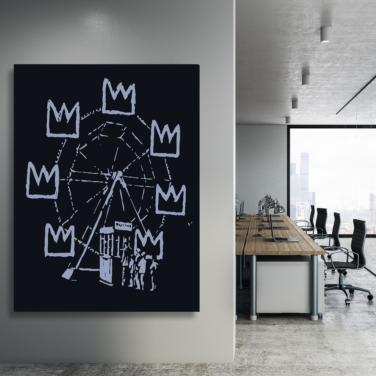 Banksy Basquiat Ferris Wheel Canvas Print or Poster - Canvas Art Rocks - 3