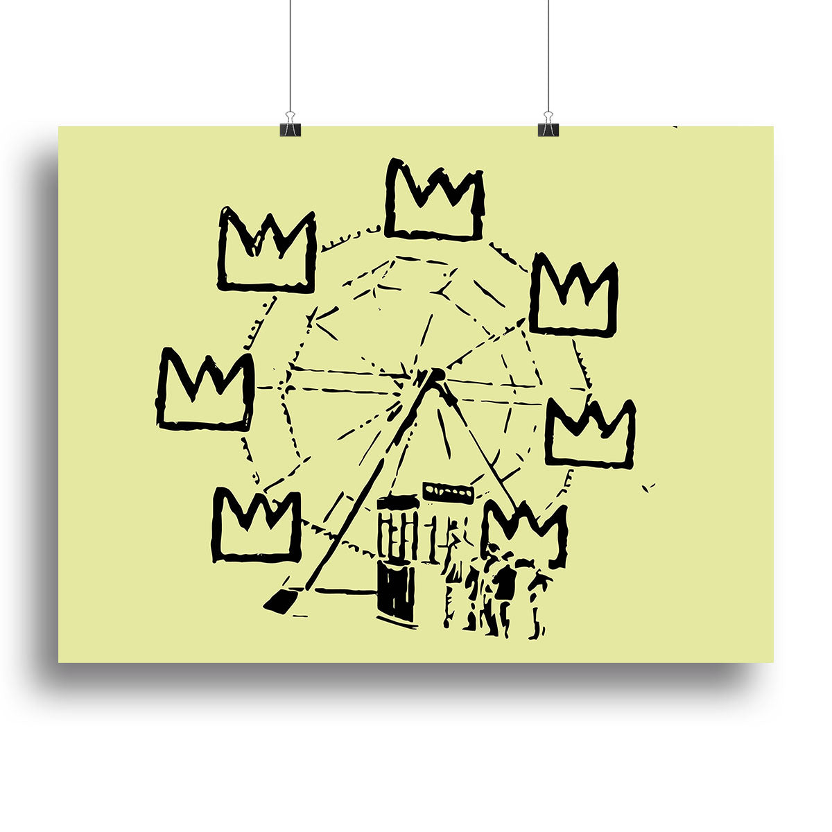 Banksy Basquiat Ferris Wheel Yellow Canvas Print or Poster - Canvas Art Rocks - 2