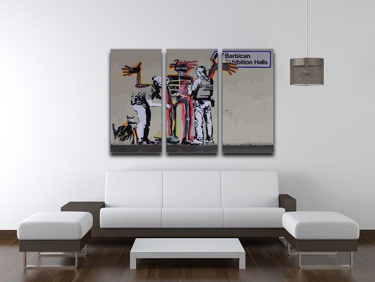 Banksy Basquiat Metropolitan Police 3 Split Panel Canvas Print - Canvas Art Rocks - 3