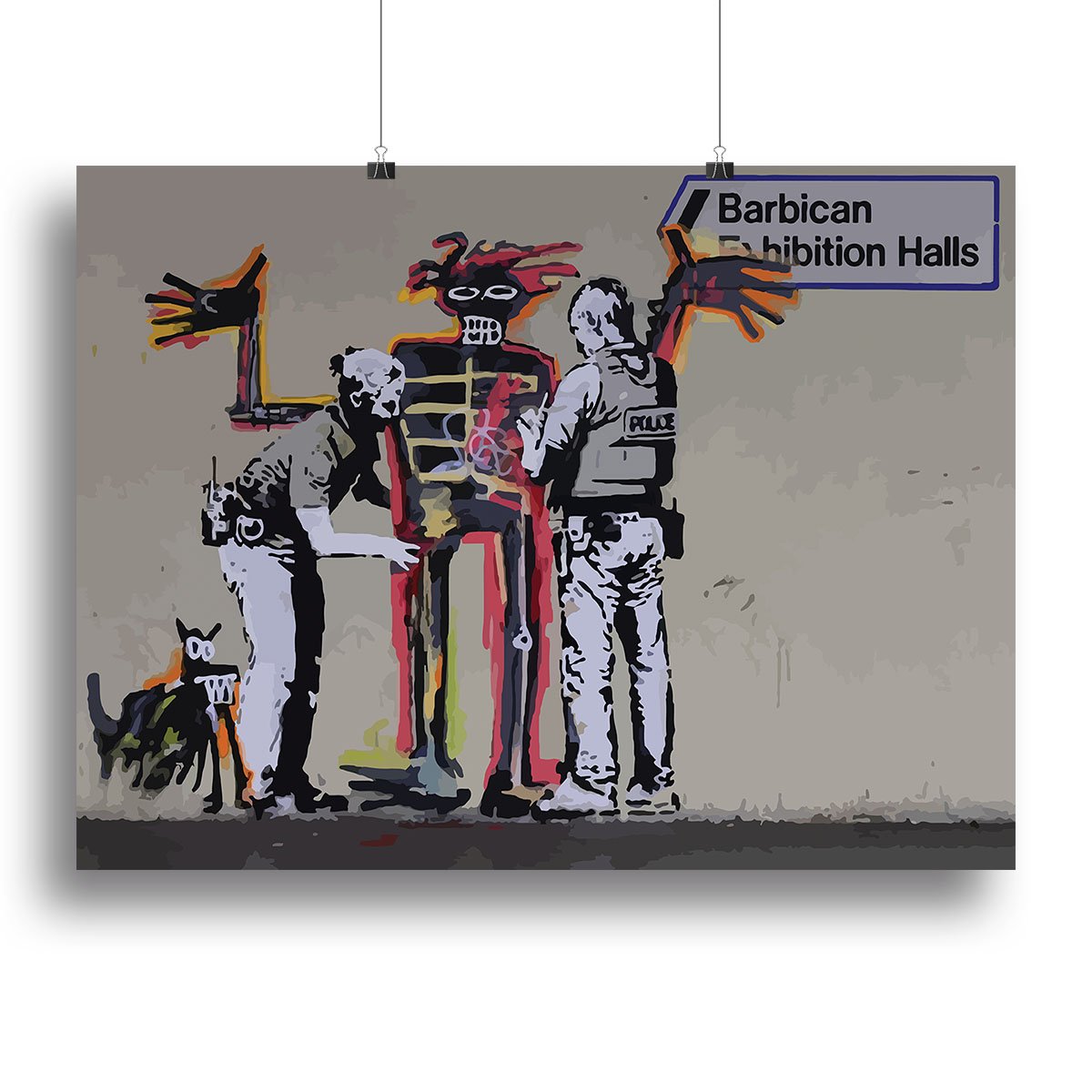 Banksy Basquiat Metropolitan Police Canvas Print or Poster