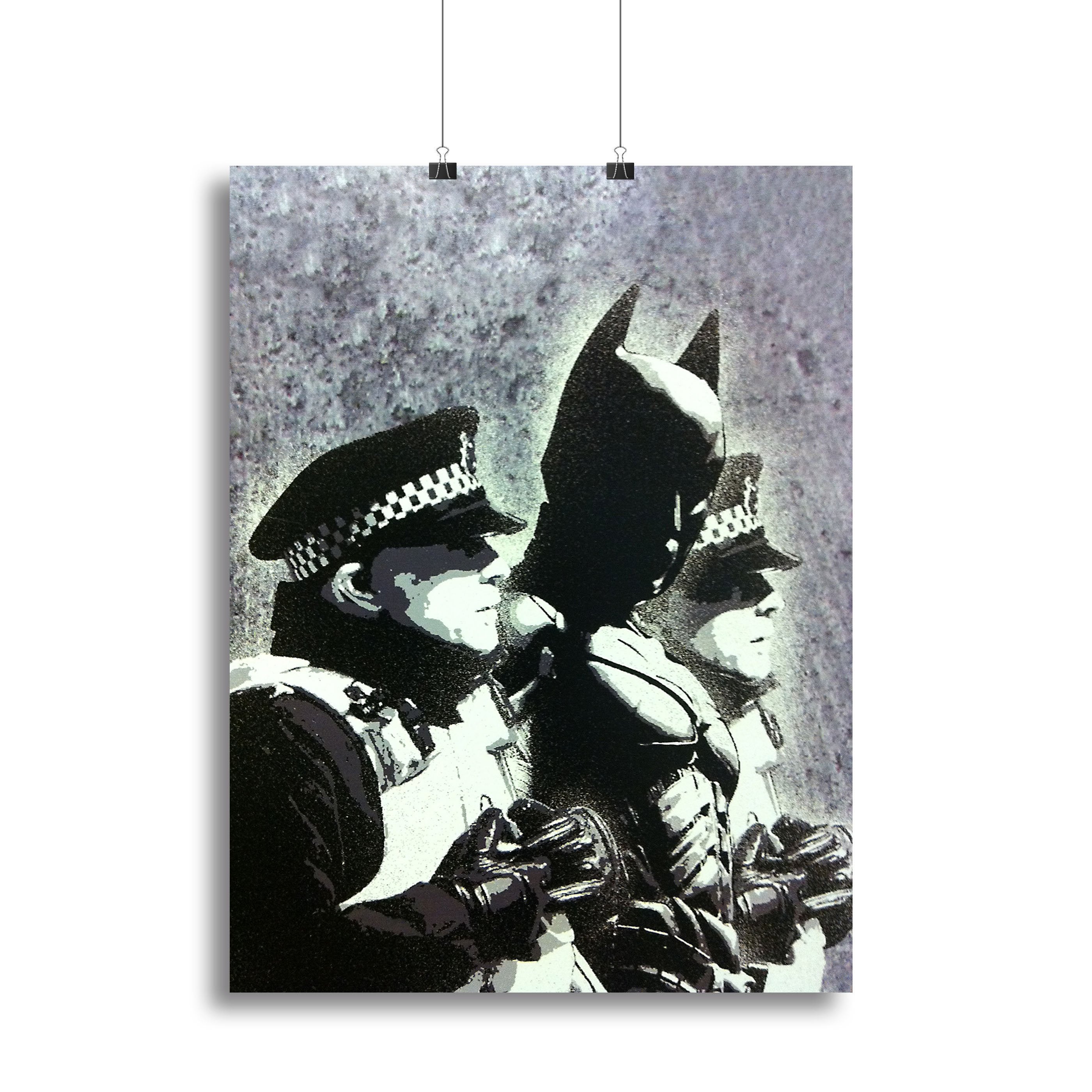Banksy Batman and the Police Canvas Print or Poster