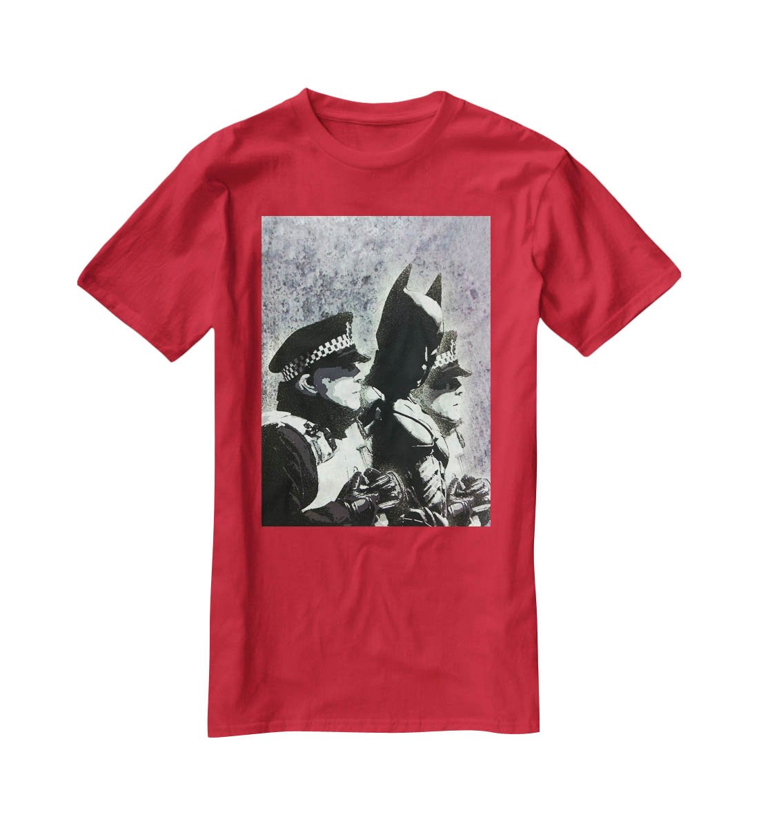 Banksy Batman and the Police T-Shirt - Canvas Art Rocks - 4