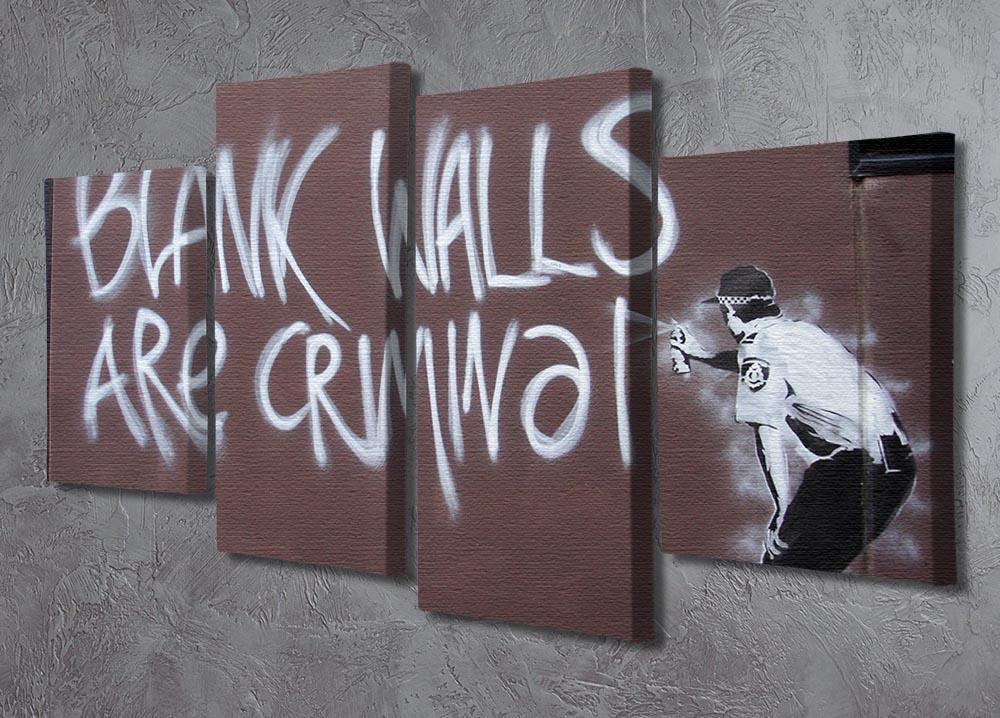 Banksy Blank Walls Are Criminal 4 Split Panel Canvas - Canvas Art Rocks - 2