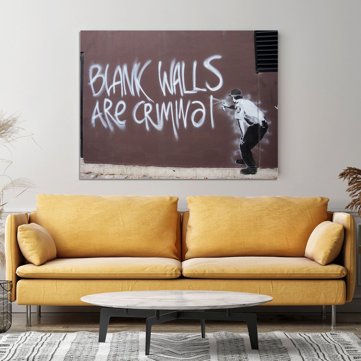 Banksy Blank Walls Are Criminal Canvas Print or Poster