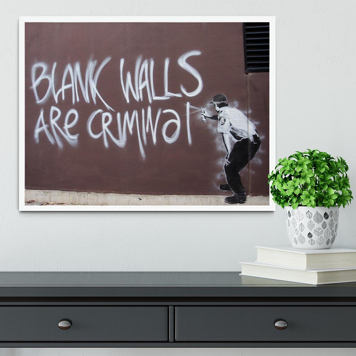 Banksy Blank Walls Are Criminal Framed Print - Canvas Art Rocks -6