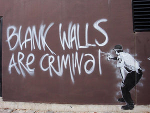 Banksy Blank Walls Are Criminal Wall Mural Wallpaper - Canvas Art Rocks - 1