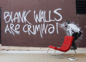 Banksy Blank Walls Are Criminal Wall Mural Wallpaper - Canvas Art Rocks - 2