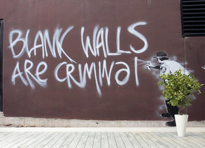 Banksy Blank Walls Are Criminal Wall Mural Wallpaper - Canvas Art Rocks - 4