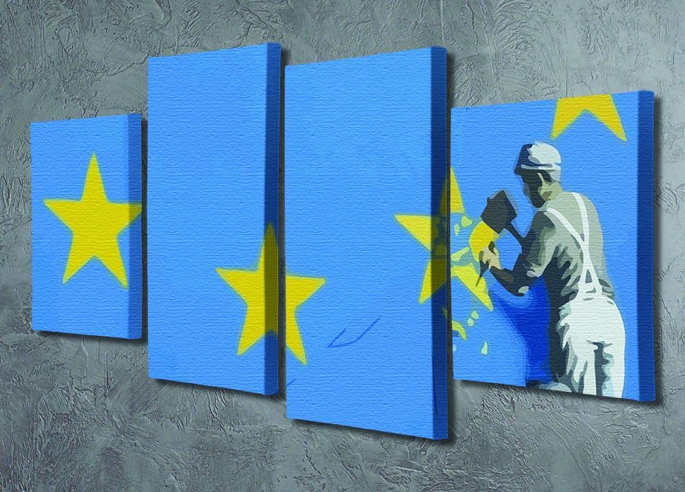 Banksy Brexit Star Dover 4 Split Panel Canvas - Canvas Art Rocks - 2