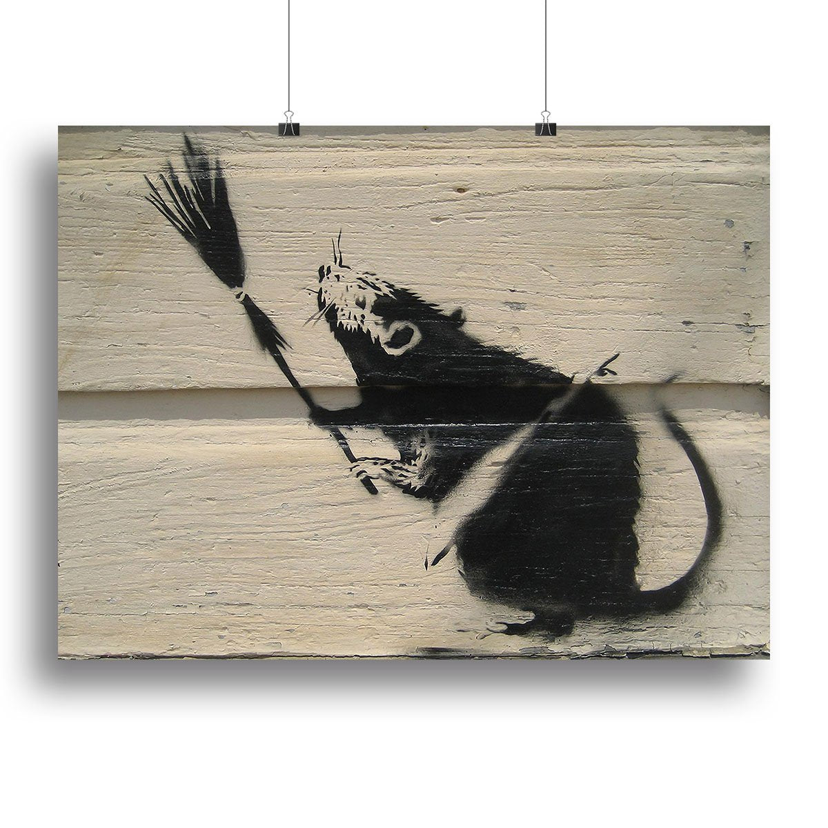 Banksy Broom Rat Canvas Print or Poster
