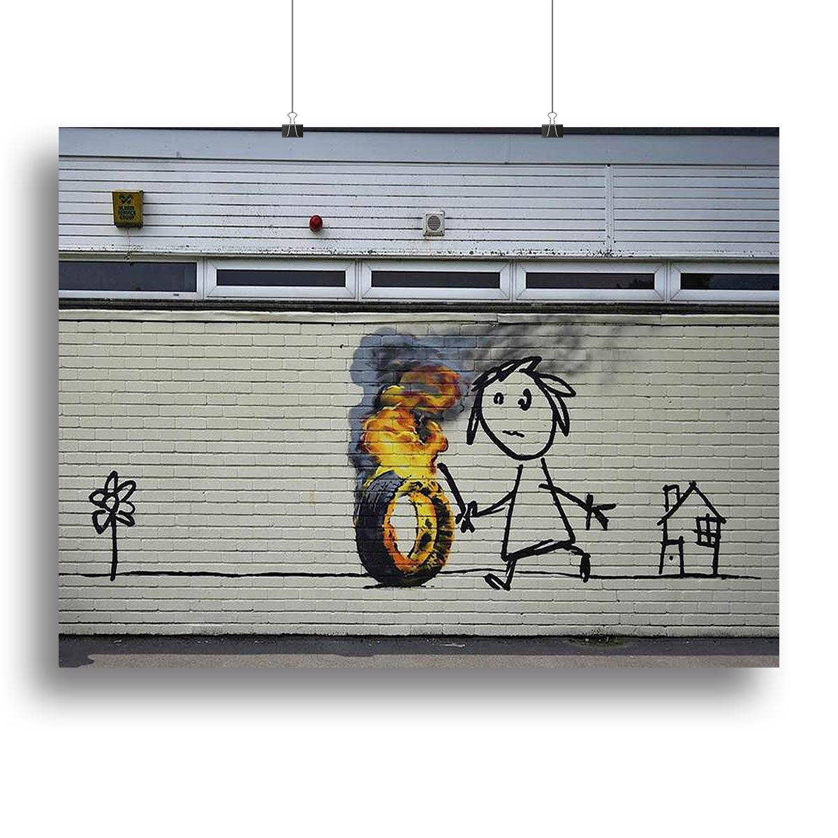 Banksy Burning Tyre Canvas Print or Poster