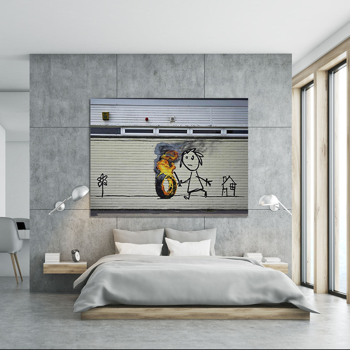 Banksy Burning Tyre Canvas Print or Poster - Canvas Art Rocks - 5