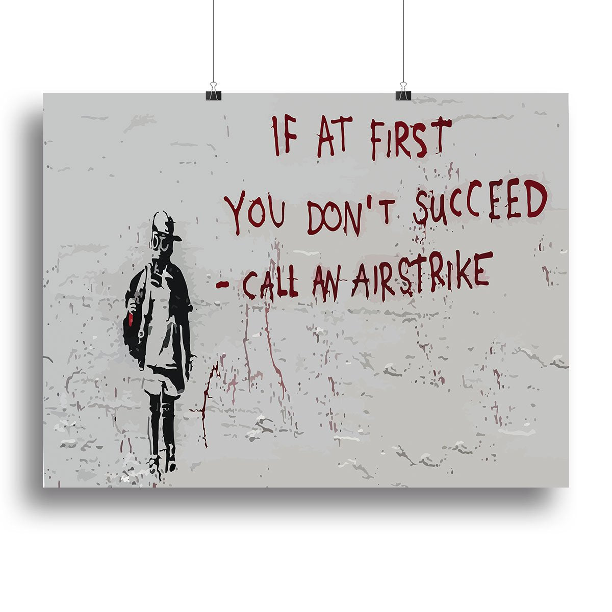 Banksy Call An Airstrike Canvas Print or Poster