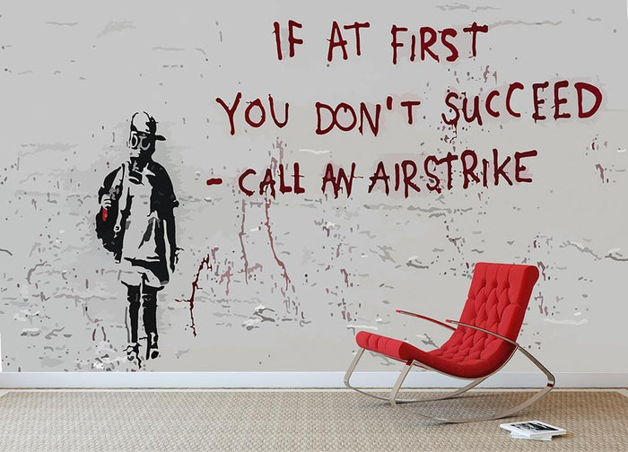 Banksy Call An Airstrike Wall Mural Wallpaper