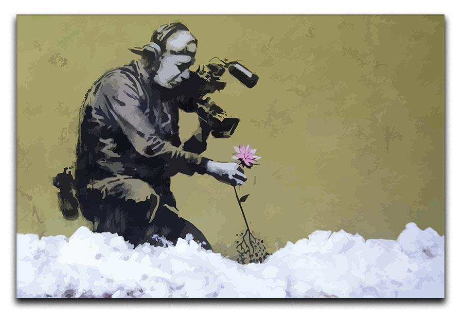 Banksy Cameraman and Flower Canvas Print or Poster  - Canvas Art Rocks - 1
