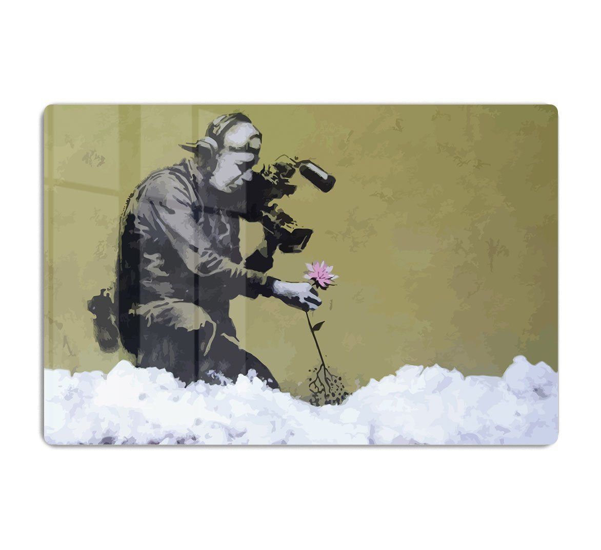 Banksy Cameraman and Flower HD Metal Print
