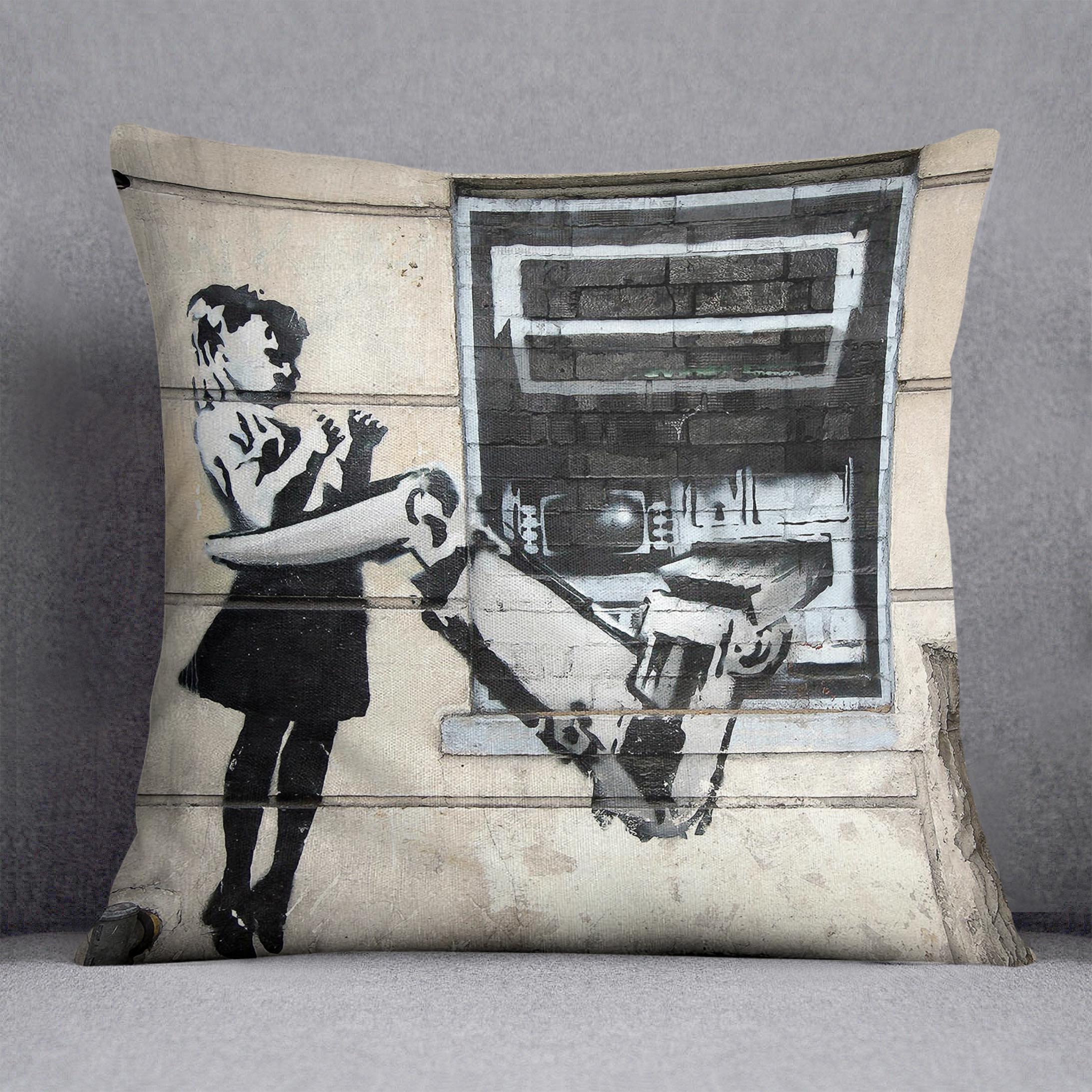 Banksy Cash Machine Girl Cushion