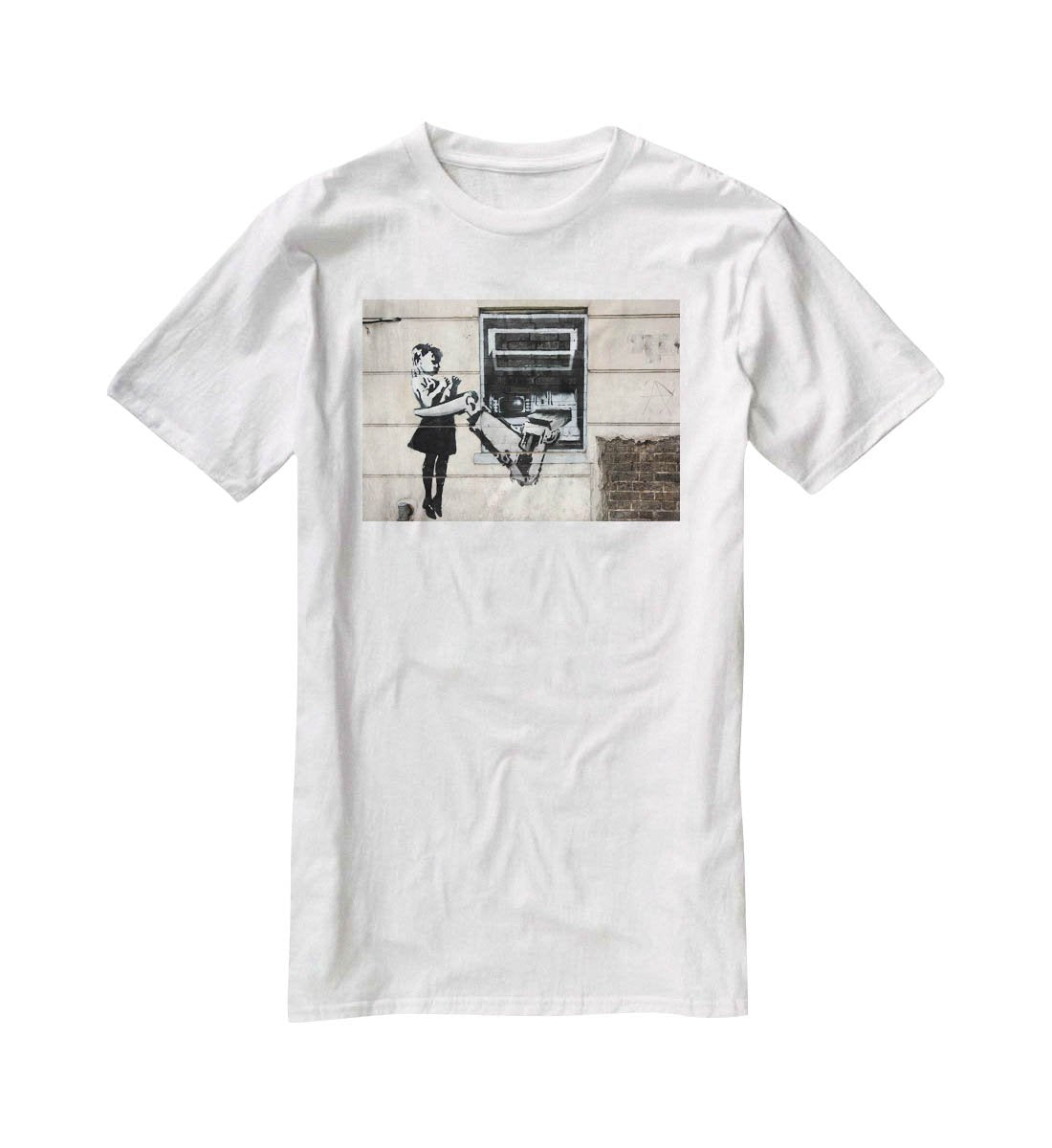 Banksy Cash Machine Girl T-Shirt - Canvas Art Rocks - 5